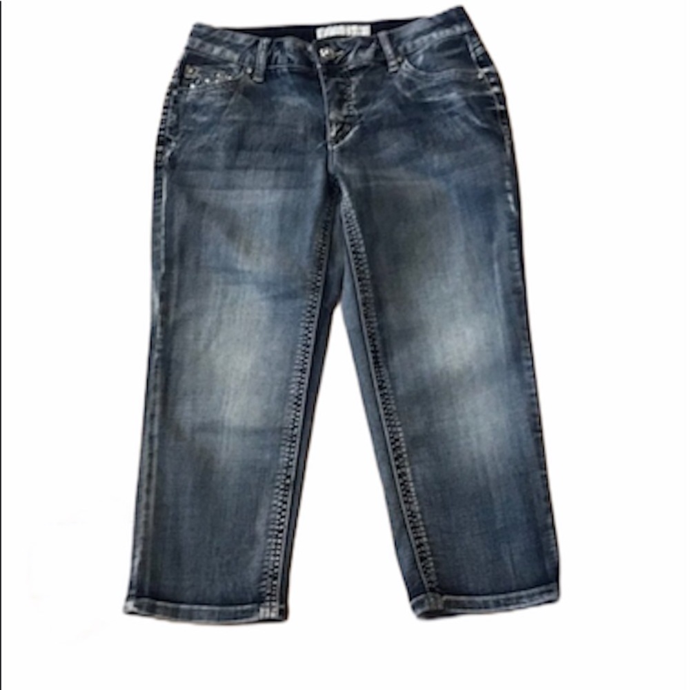 Cato denim embellished capris: inseam 21 in